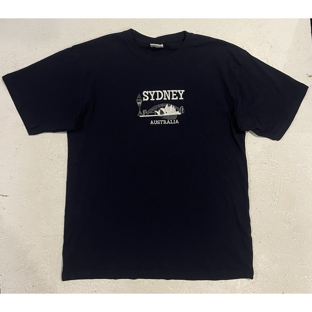 Sydney Australia Embroidered Short Sleeve Shirt Opera House Mens‎ XL Black